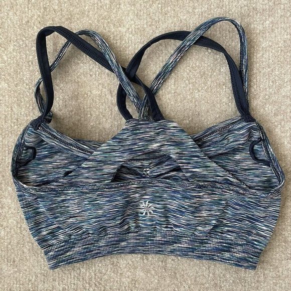 Athleta Sports Bra Womens Small Blue Multicolor Workout Active Sport Athleisure - Picture 5 of 7